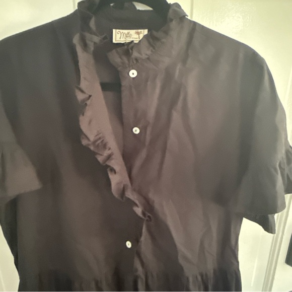 Elegant Black Ruffle Maxi Dress - Picture 4 of 9